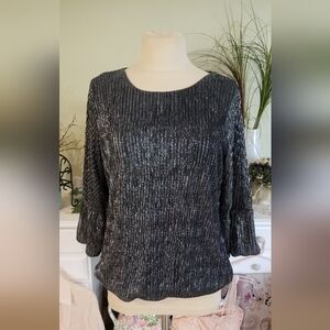 Alfani Black/Silver metallic Top